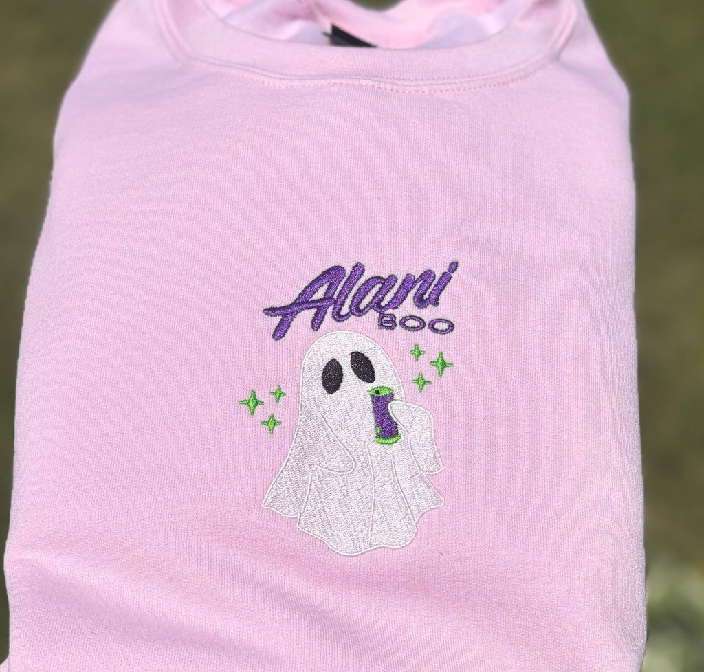 Alani Boo Halloween Embroidered Crewneck Sweatshirt