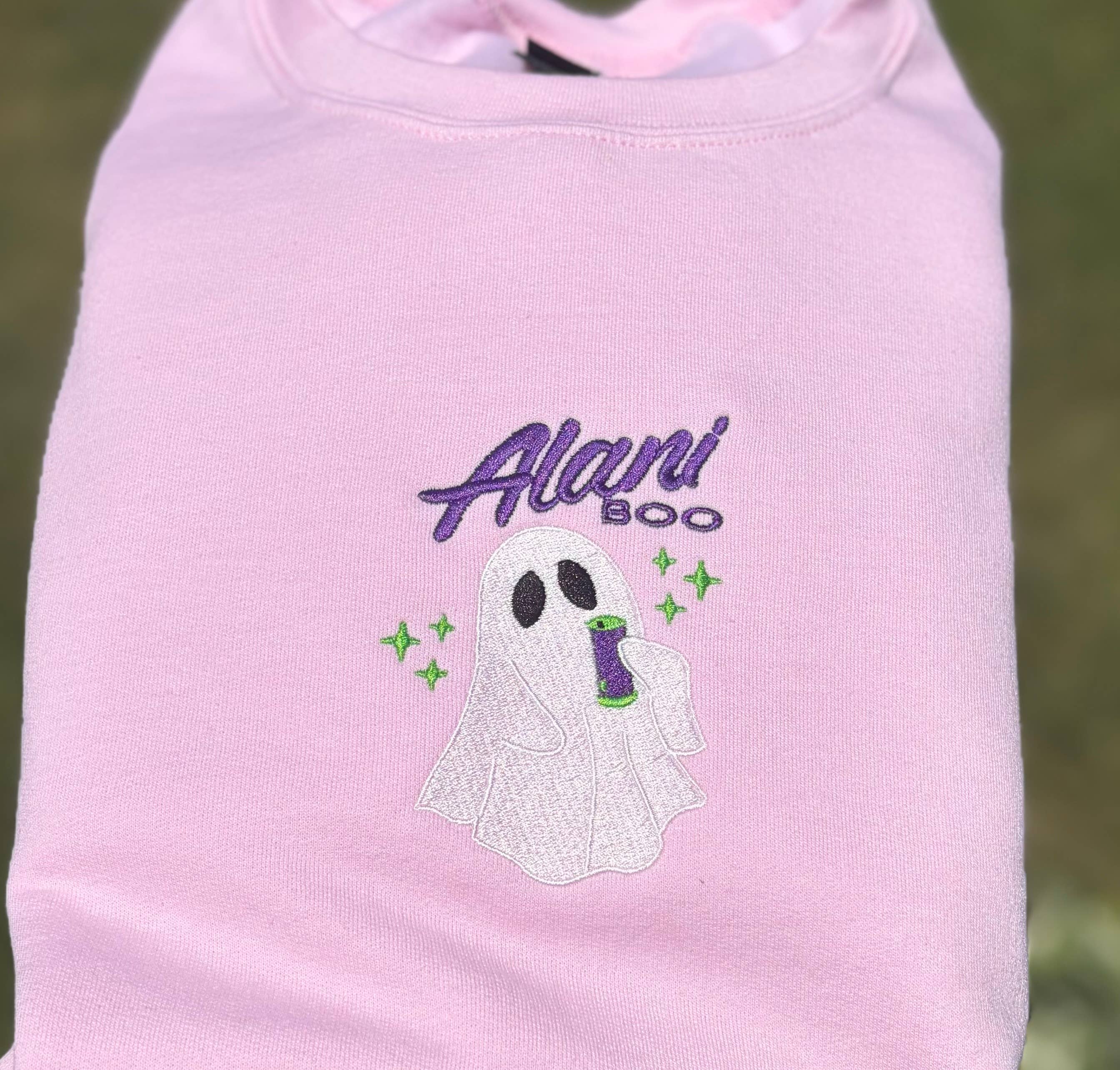 Alani Boo Halloween Embroidered Crewneck Sweatshirt