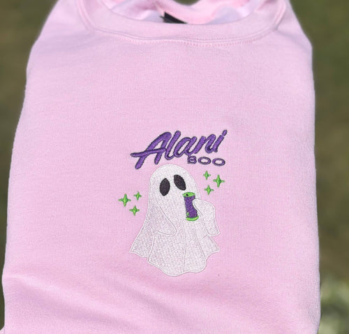 Alani Boo Halloween Embroidered Crewneck Sweatshirt