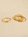 Oslo 18K Gold Non-Tarnish Ocean Charm Stackable Rings