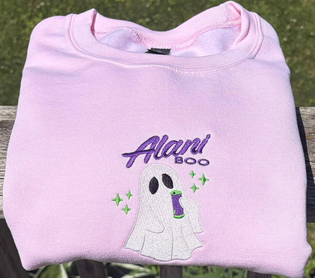 Alani Boo Halloween Embroidered Crewneck Sweatshirt