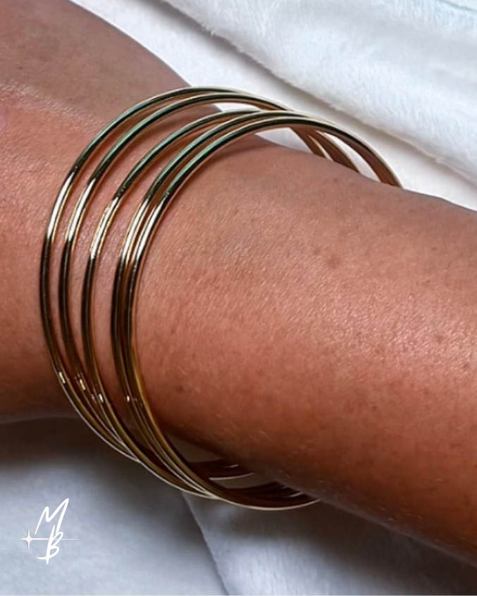 Non-Tarnish Gold Bangle Set
