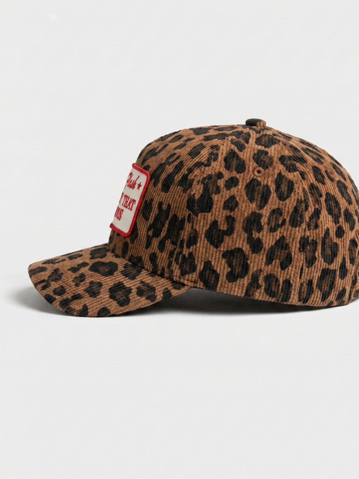 News Flash It’s Not That Serious Leopard Corduroy Patch Hat
