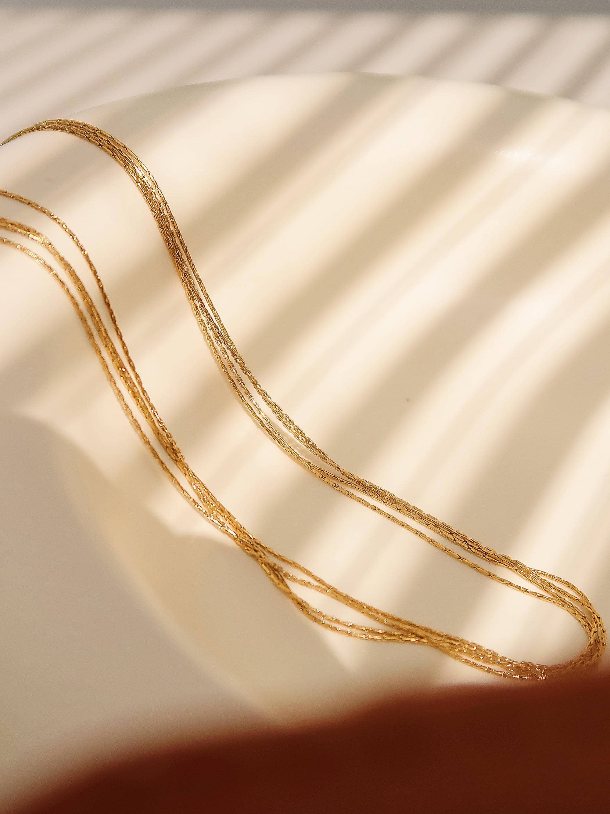 Palisse 18K Gold Non-Tarnish Layered Dainty Chain Necklace